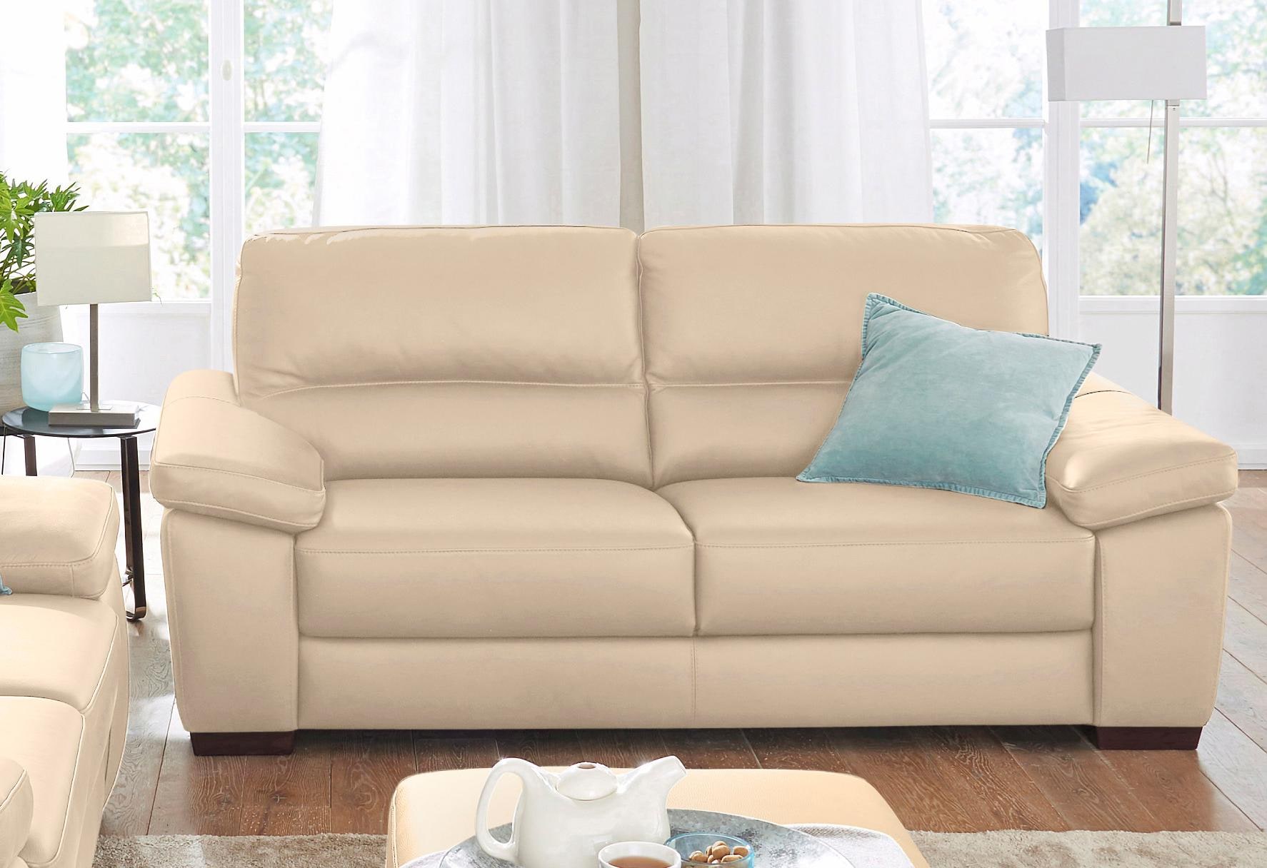 2-Sitzer CALIA ITALIA "Gaia, hochwertiges Ledersofa mit erstklassigem Sitzkomfort", beige, B:177cm H:92cm T:97cm, Leder SORRENTO - 100% Leder;Leder BULL - 100% Leder, Sofas, edles Design, in zwei hochwertigen Lederqualitäten, Topseller