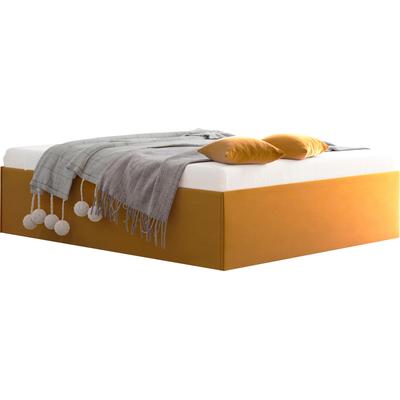 Polsterbett "Amrum", gelb (sonnengelb), B:165cm L:205cm, Bezug Glanzvelours, 100% Polyester, Polsterung 100% Polyester, Gestell Holzwerkstoff, WESTFALIA SCHLAFKOMFORT, Betten, in Samtvelours ohne Kopfteil, mit und ohne Bettkasten erhältlich Image