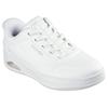Slip-On Sneaker SKECHERS "UNO CTL", Damen, Gr. 40, weiß, Lederimitat, Mesh, sportlich, Schuhe, Freizeitschuh, Schnürschuh mit elastischen Schnürsenkeln