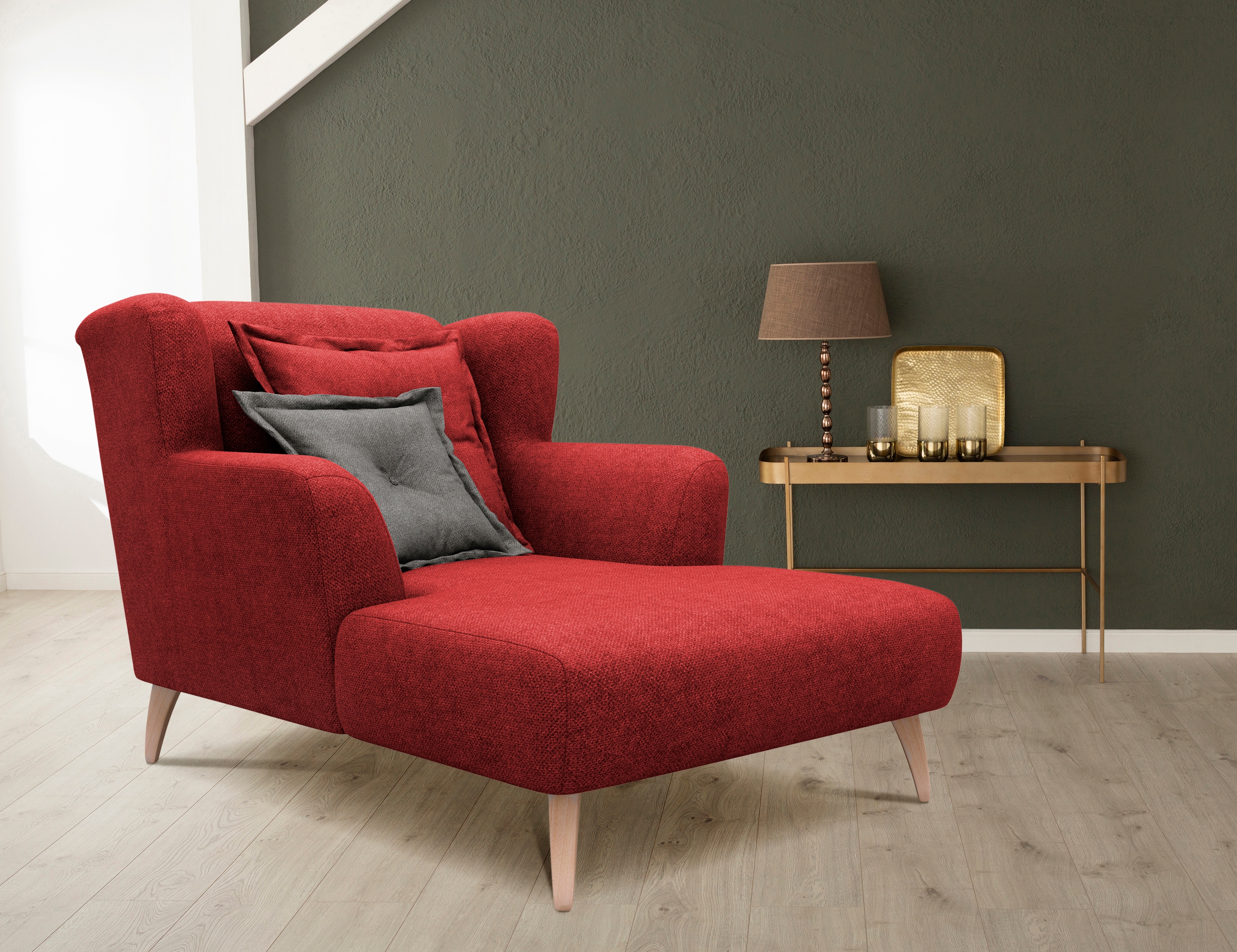 Loveseat HOME AFFAIRE "Baggio Kuschel Mega Lounge Big Sessel", rot, B:101cm H:99cm T:152cm, 92% Polyester, 8% Nylon, Sessel