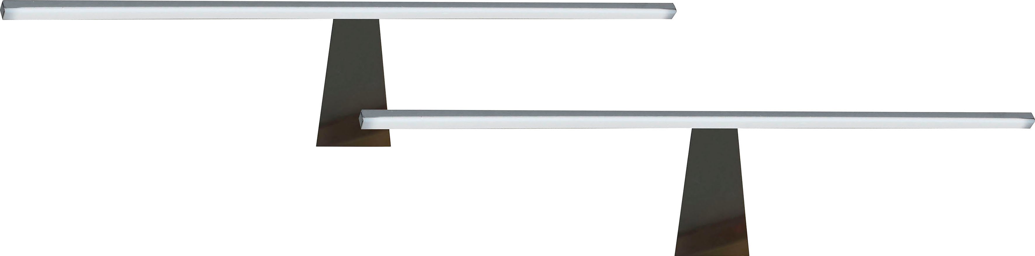 Aufbauleuchte WIEMANN, grau (chromfarben), B:60cm H:6cm T:19cm, Leuchten, (2er Set)