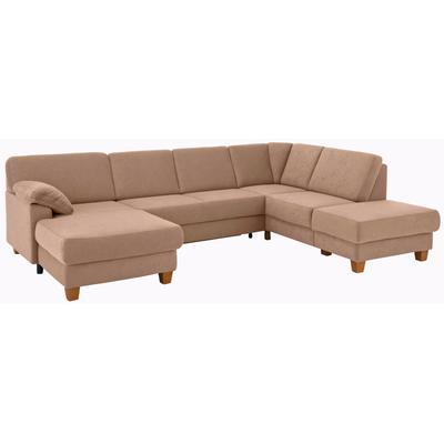 Wohnlandschaft HOME AFFAIRE "Belfort U-Form", braun, B:314cm H:88cm T:91cm, Luxus-Microfaser Vintageoptik(100% Polyester), Struktur fein ( 100% Polyester), Luxus-Microfaser ALTARA NUBUCK (100% Polyester), Sofas, mit Federkern, wahlweise mit... Image