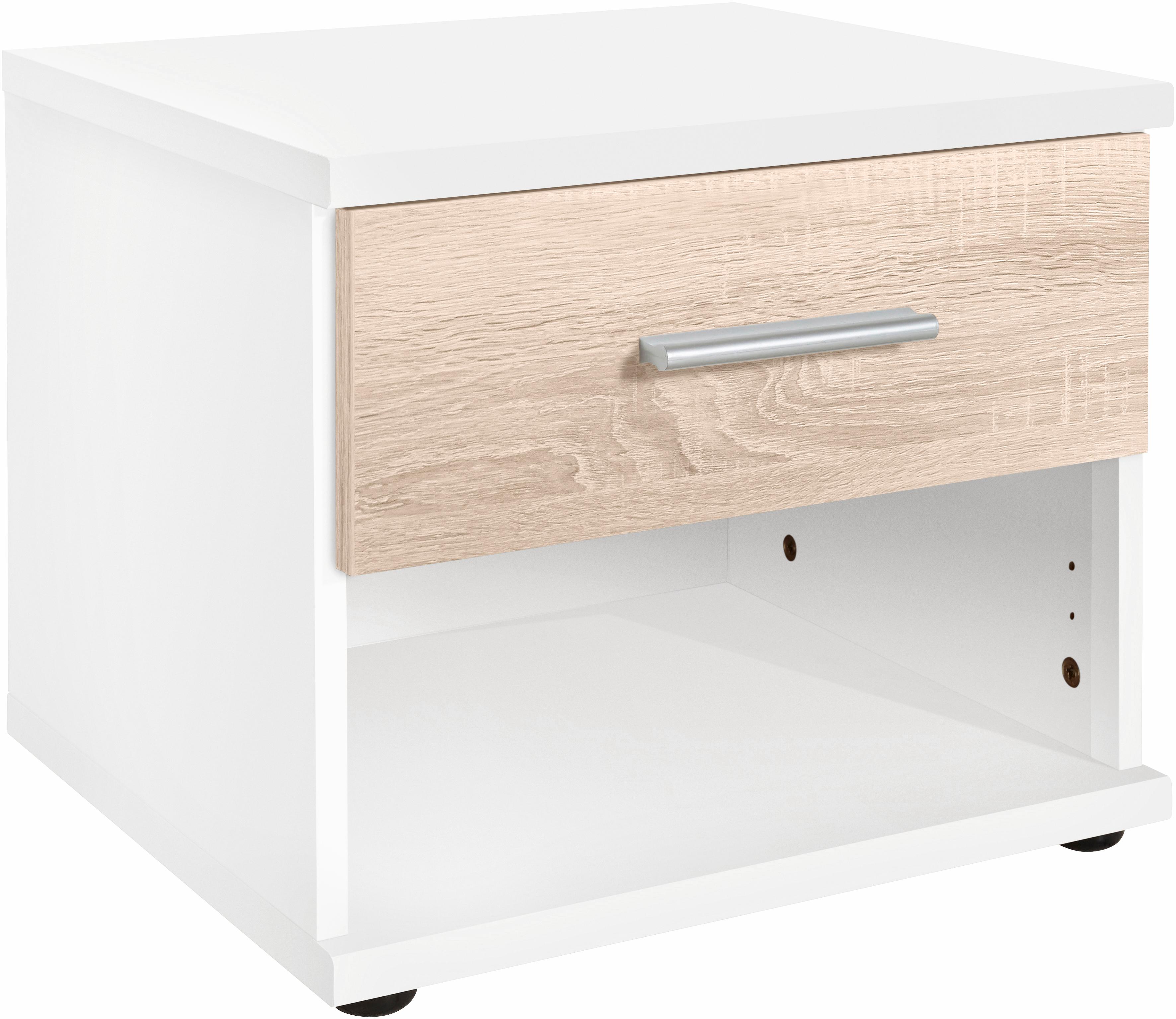 Nachtkonsole WIMEX "Joker", weiß (weiß, struktureichefarben hell), B:46cm H:38cm T:40cm, Sideboards, Nachtschrank Nachttisch mit 1 Schublade, 46cm breit