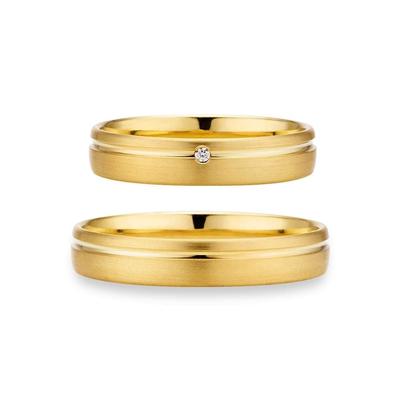 Trauring PHÖNIX "Schmuck Geschenk Gold 333 Trauring Ehering LIEBE versch. Varianten" Gr. 64, gold (gelbgoldfarben), Fingerringe, 64, ohne Brillant, Gelbgold 333, 4,0mm, Made in Germany, wahlweise mit oder ohne Brillant Image