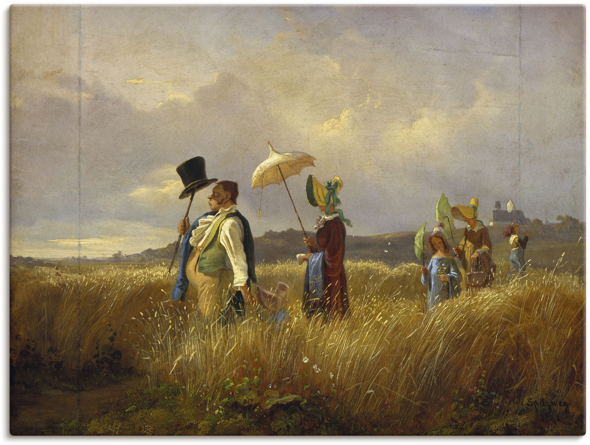 Wandbild ARTLAND "Der Sonntagsspaziergang. 1841", beige (farbe bild(er): naturfarben), B:40cm H:30cm, Canvas, Leinwand, Bilder, als Leinwandbild, Poster in verschied. Größen Image