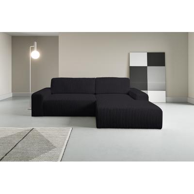 Ecksofa WERK2 "Rotterdam-L, kuschelweicher Cord oder Breitcord, L-Form, Breite 267 cm", schwarz, B:267cm H:85cm T:165cm, 100% Polyester, Sofas, Design Ecksofa mit Schlaffunktion & Bettkasten, Breitcord, Creme Image