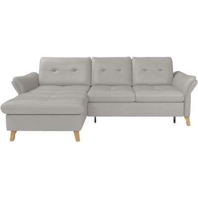 Ecksofa SIT & MORE "Göteborg", grau (light grau), B:268cm H:90cm T:176cm, Sofas, Sitztiefenverstellung und Federkern, wahlweise mit Bettfunktion Image