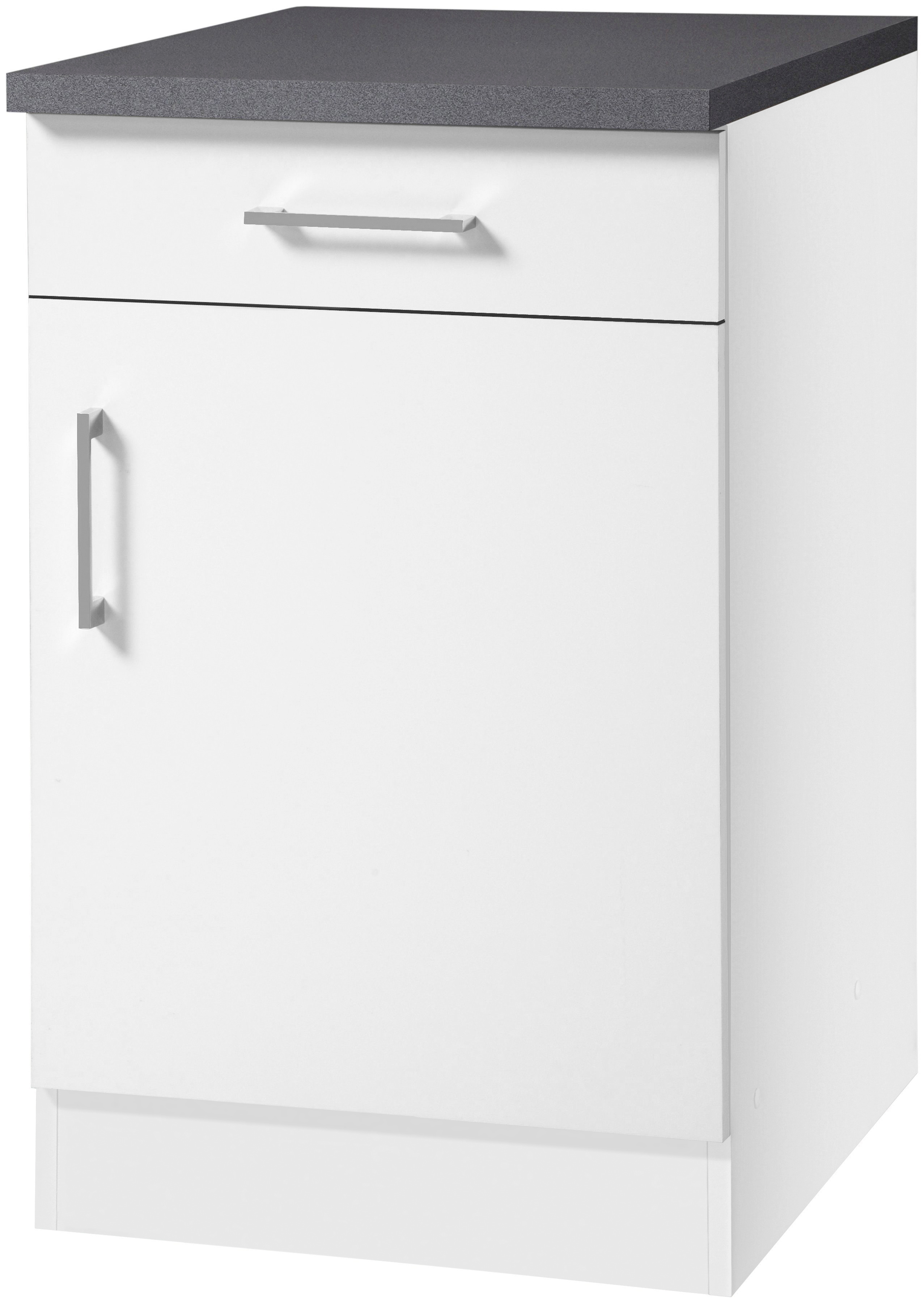 Unterschrank KOCHSTATION "KS-Paris", weiß (weiß, weiß), B:50cm H:85cm T:60cm, Schränke, Küchenunterschrank, Breite 50 cm Image