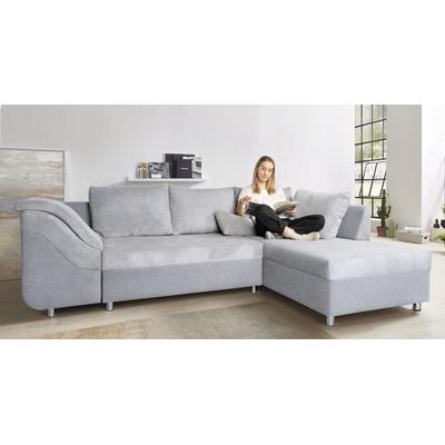 Ecksofa COLLECTION AB "Sally L-Form", grau, B:256cm H:87cm T:165cm, Microfaser PRIMABELLE (100% Polyester) / Struktur (80% Polyester, 20% Acryl), Struktur (80% Polyester, 20% Acryl), Kunstleder SOFTLUX / Struktur (80% Polyester, 20% Acryl),... Image