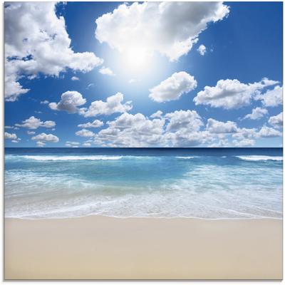 Glasbild ARTLAND "Großartige Strandlandschaft", blau (farbe bild(er): blau), B:20cm H:20cm, Bilder, in verschiedenen Größen Image
