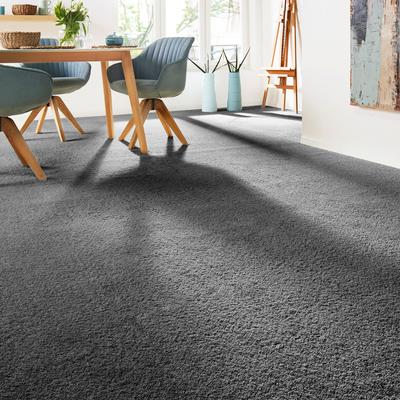 Teppichboden ANDIAMO "Verona, Velours, Made in Belgium", grau (anthrazit), B:500cm H:6mm L:600cm, Kunstfaser, Teppiche, Uni Farben, Breite 400 cm oder 500 cm, strapazierfähig, pflegeleicht Image