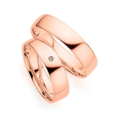 Trauring PHÖNIX "Schmuck Geschenk Gold 333 Trauring Ehering LIEBE versch. Varianten" Gr. 71, rosa (roségoldfarben), Fingerringe, 71, ohne Brillant, Roségold 333, 5,0mm, Rosu00e9gold 333, Made in Germany, wahlweise mit oder ohne Brillant Image