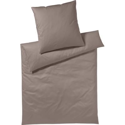 Bettwäsche YES FOR BED "Pure & Simple Uni in Gr. 135x200, 155x220 oder 200x200 cm", braun (tabak), B/L: 135cm x 200cm, , Mako-Satin, B/L: 80cm x 80cm, Mako-Satin, Obermaterial: 100% Baumwolle, Bettwäsche, Bettwäsche aus Baumwolle, zeitlose...