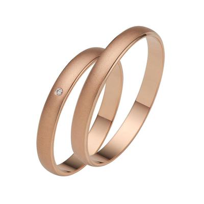 Trauring FIRETTI "Schmuck Geschenk Gold 375 Hochzeit Ehering "LIEBE" Gr. 66, rosa (roségoldfarben), Fingerringe, 66, ohne Brillant, Roségold 375, 3,0mm, Rosu00e9gold 375, Made in Germany, wahlweise mit oder ohne Brillant Image