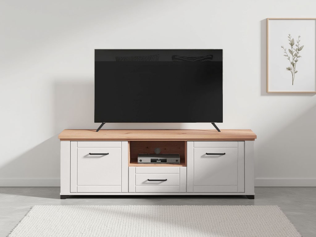 TV-Board HOME AFFAIRE "Valencia", braun (opaque weiß, artisan eiche, weiß matt), B:147cm H:47,5cm T:41cm, MDF, Spanplatte, Sideboards, TV-Board