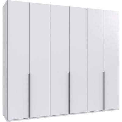 Kleiderschrank WIMEX "Mugano,in 8 Breiten,3 Höhen,2 Tiefen, viele Farben, Made in Germany", weiß, griffe alufarben, B:270cm H:236cm T:58cm, Holzwerkstoff, Schränke, mit langen oder kurzen Griffen aus Metall, mit oder ohne Spiegel Image