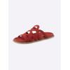 Pantolette HEINE, Damen, Gr. 38, rot, Rindsleder, Glattleder, modisch, Schuhe