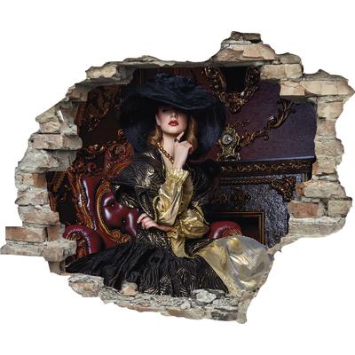 Wandtattoo QUEENCE "Frau", bunt, T:0,1cm, Wandtattoos, Wandsticker, Wandbild, selbstklebend, 3D, Wanddurchbruch Image