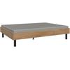 Bett WIMEX "Easy, große Auswahl an Größen und Farben, auch in Komforthöhe", braun (plankeneichefarben, schwarz), H:38cm L:210cm, Betten, ohne Kopfteil, ideal unter Dachschrägen oder Fenster