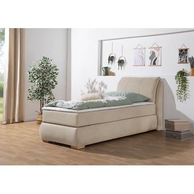 Boxspringbett HOME AFFAIRE "Breitenthal", beige, B:112cm L:222cm, Komplettbetten, abnehmbare Rückenkissen mit Klettband Image