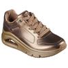 Sneaker SKECHERS "UNO ICON - LUSTROUS AIR", Damen, Gr. 35, braun (bronzefarben), Leder, metallic, modisch, Schuhe, Keilsneaker, Plateausneaker, Schnürschuh im Metallic Look