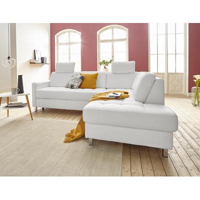 Ecksofa SIT & MORE "Pablo L-Form", weiß (altweiß), B:233cm H:80cm T:196cm, Luxus-Microfaser ALTARA NUBUCK (100% Polyester) / Struktur fein (100% Polyester), Luxus-Microfaser ALTARA NUBUCK (100% Polyester) / Struktur (90% Polyester, 10% Polyamid),... Image