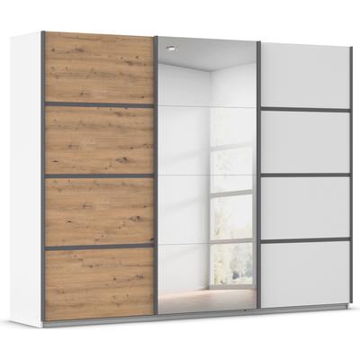 Kleiderschrank RAUCH "Schwebetürenschrank OTTO´s Choice Garderobe Schrank TOP ANGEBOT Avola", alpinweiß, eiche artisan, leisten graumetallic, B:271cm H:229cm T:62cm, Holzwerkstoff, Schränke, mit eleganten Zierleisten in Chrom, Schwarz oder Weiß MADE... Image