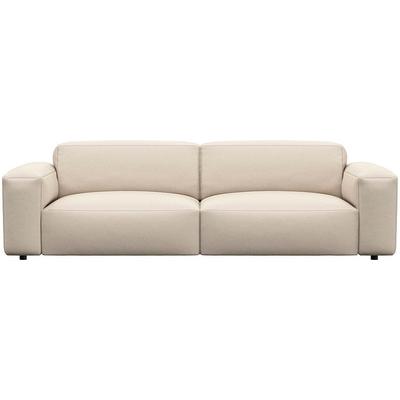 3-Sitzer FLEXLUX "Lucera Sofa, super bequem durch hochwertigen Sitzaufbau mit Kaltschaum", weiß (warm weiß), B:252cm H:73cm T:102cm, 100% Echteder, Sofas, modern & anschmiegsam, Designsofa Image