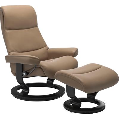 Relaxsessel STRESSLESS "View", braun (almond paloma), B:82cm H:108cm T:81cm, Leder BATICK: BATICK ist ein leicht korrigiertes, durchgefärbtes und genarbtes Möbelleder, bei dem die meisten Unebenheiten und Spuren in der Regel entfernt wurden., Leder... Image