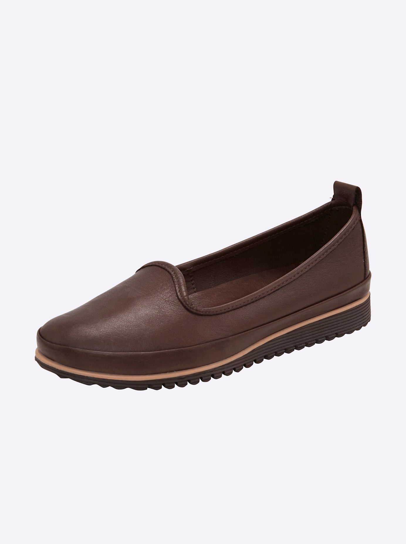 Slipper ANDREA CONTI, Damen, Gr. 36, braun (dunkelbraun), Glattleder, Leder, Sportlich, Schuhe