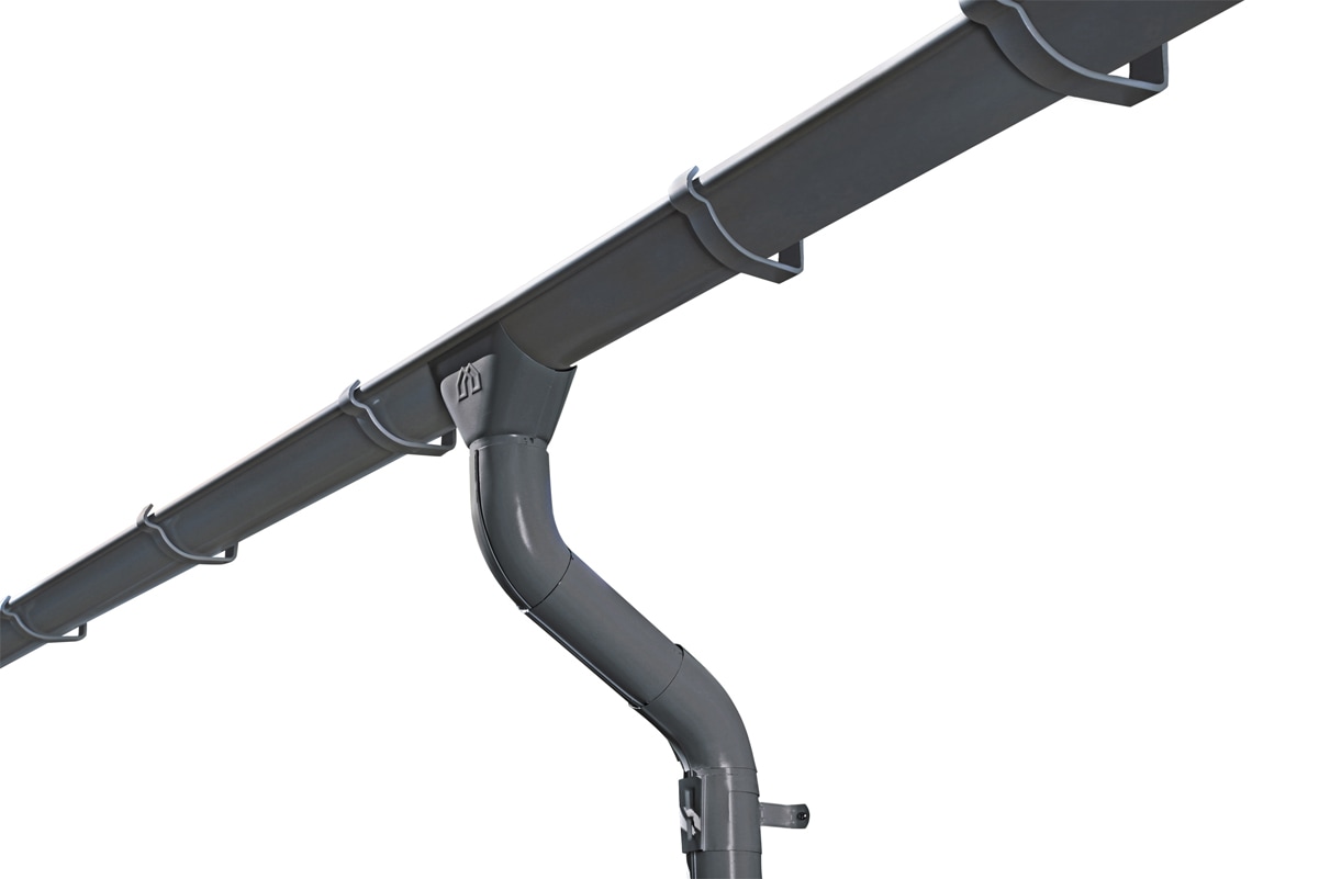 Regenrinne SKANHOLZ, grau (anthrazit), B:10cm L:434cm, Metall, Rinnen, 434 cm Image