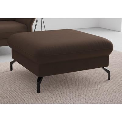 Hocker SIT & MORE "Fashion", braun (dunkelbraun), B:89cm H:45cm T:89cm, Hocker, Sitzhocker, inklusive Federkern, mit hochwertigen, schwarzen Metallfüßen Image
