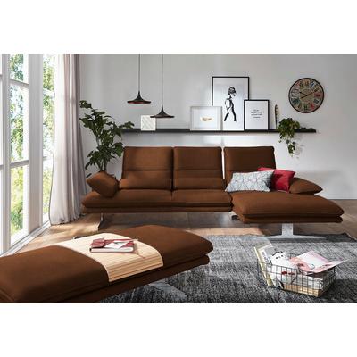 Ecksofa W.SCHILLIG "broadway, Designsofa mit tollem Sitzkomfort, L-Form", braun (tabacco z69), B:291cm H:94cm T:164cm, Longlife Xtra-Leder Z69: Das feinnarbige, gedeckte Softleder Z69 besticht durch seine außergewöhnliche Weichheit im trendigen... Image