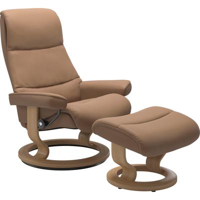 Relaxsessel STRESSLESS "View", braun (latte batick), B:82cm H:108cm T:81cm, Leder BATICK: BATICK ist ein leicht korrigiertes, durchgefärbtes und genarbtes Möbelleder, bei dem die meisten Unebenheiten und Spuren in der Regel entfernt wurden., Leder... Image