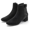 Stiefelette LASCANA, Damen, Gr. 35, schwarz (schwarz, glitzer), Textil, unifarben, Glitzer, elegant, Schuhe, mit raffiniertem Detail und Blockabsatz, kurzer Stiefel VEGAN