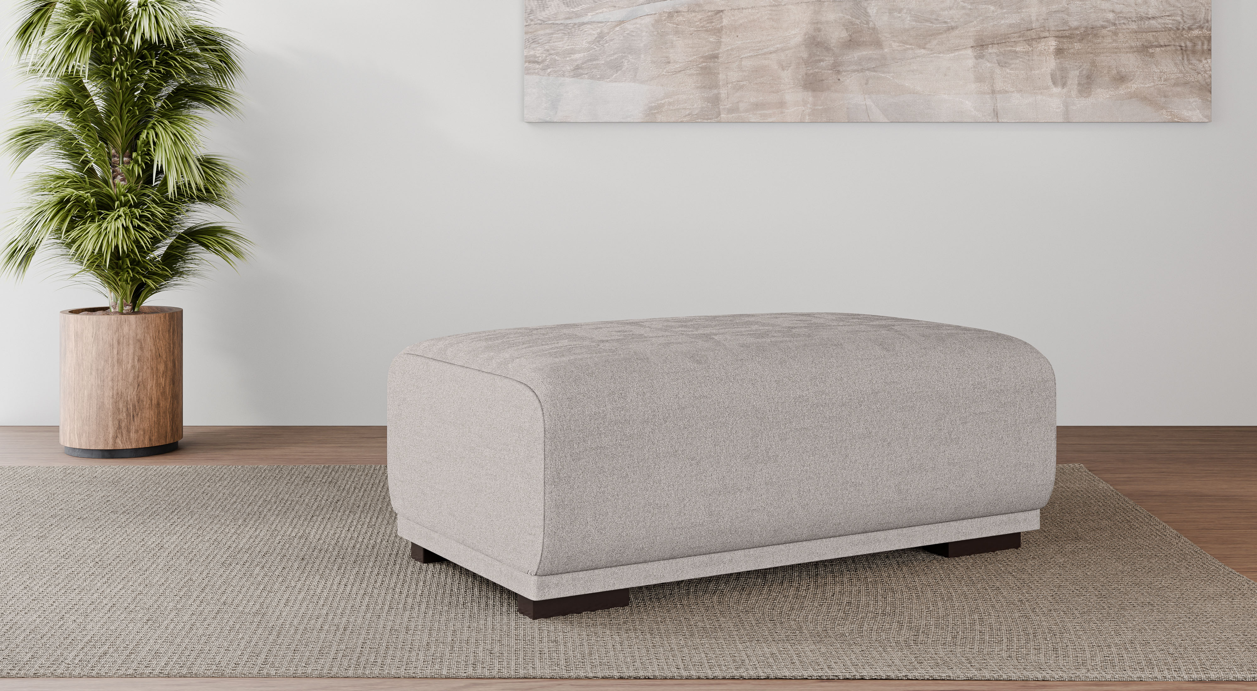 Polsterhocker HOME AFFAIRE "BORNHOLM, großer Hocker passend zur Serie, Maße B/T/H: 122/72/46 cm", grau (hellgrau), B:122cm H:46cm T:72cm, 100% Polyester, Hocker, Polsterhocker, mit Wellenfederung, in hochwertiger Verarbeitung