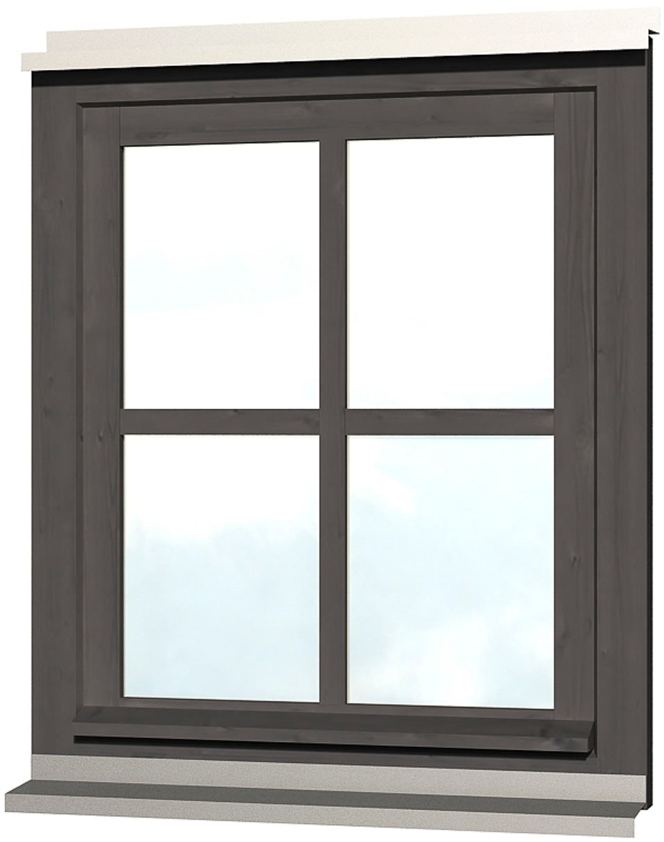 Fenster SKANHOLZ "Einzelfenster", grau (schiefergrau), B:69cm H:82cm, Glas, Massivholz, Fenster, für Carports, 69,1 x 82,1 cm