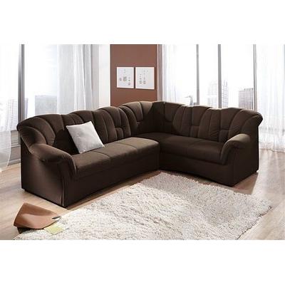 Ecksofa DOMO COLLECTION "Papenburg B/T/H: 242/190/84 cm L-Form", braun (schoko), B:242cm H:84cm T:190cm, Struktur ( 90% Polyester, 10% Polyacryl), Microfaser PRIMABELLE (100% Polyester), Kunstleder SOFTLUX, Luxus-Microfaser (100% Polyester), Sofas,... Image