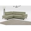 Ecksofa COTTA "Hudson L-Form", grün, B:256cm T:207cm, Sofas, mit Kopfteilverstellung, wahlweise mit Bettfunktion & Bettkasten