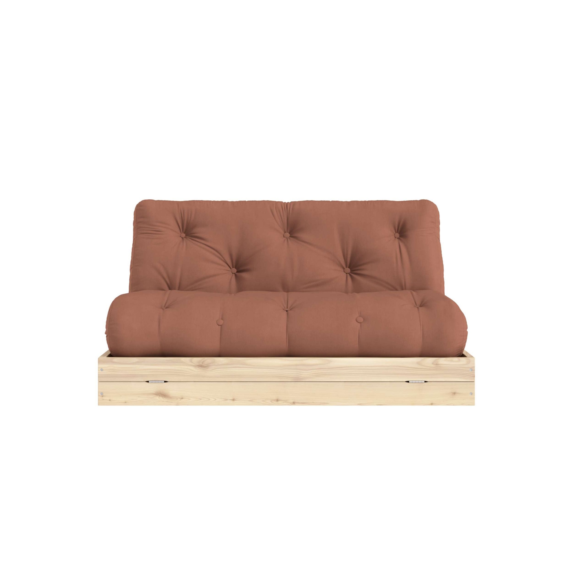 Schlafsofa KARUP DESIGN "Flip Sofabed, Made in Europe, mehrere Farben, vielseitig einsetzbar", braun (clay braun), B:145cm H:83cm T:98,5cm, Bezug: 80% Baumwolle, 20% Polyester, Sofas, Schlafsofa, inkl. handgefertigte Futonmatratze,...