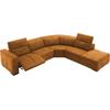 Ecksofa EGOITALIANO "Sauvanne, Designsofa der Extraklasse, elegant und bequem", braun (cognac), B:300cm H:100cm T:274cm, Luxus-Micofaser Lederoptik (100% Polyester) ist ein neues technisches Gewebe mit einem visuellen und taktilen Aspekt, der dem...