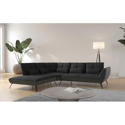 Ecksofa PLACES OF STYLE "Mikado L-Form", grau (charcoal), B:297cm H:88cm T:245cm, 100% Polyester, Sofas, inkl. Sitztiefenverstellung und Armteilverstellung Image