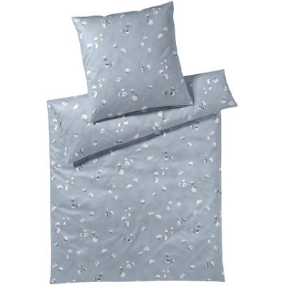 Bettwäsche ELEGANTE "Cotton Flower", blau (bleu), B/L: 135cm x 200cm, , Mako-Jersey, B/L: 80cm x 80cm, Mako-Jersey, Obermaterial: 100% Baumwolle, Bettwäsche, angenehmes Hautgefühl Image