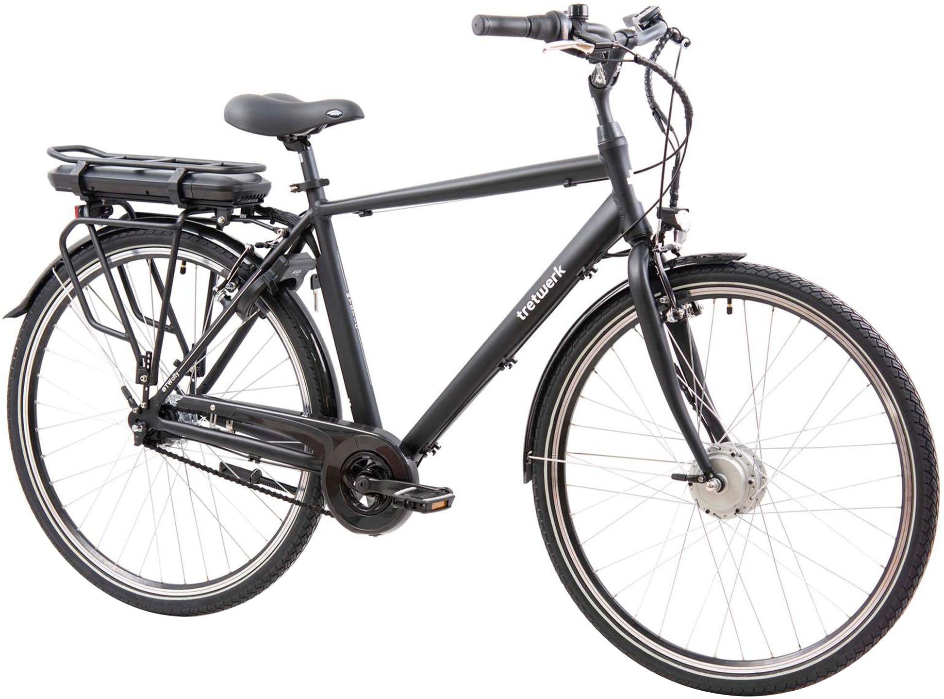 E-Bike TRETWERK "Mystic" Gr. 53, schwarz (schwarz matt), Elektrofahrräder, 53cm, 28 Zoll (71,12cm), Pedelec, Elektrofahrrad für Damen u. Herren Image