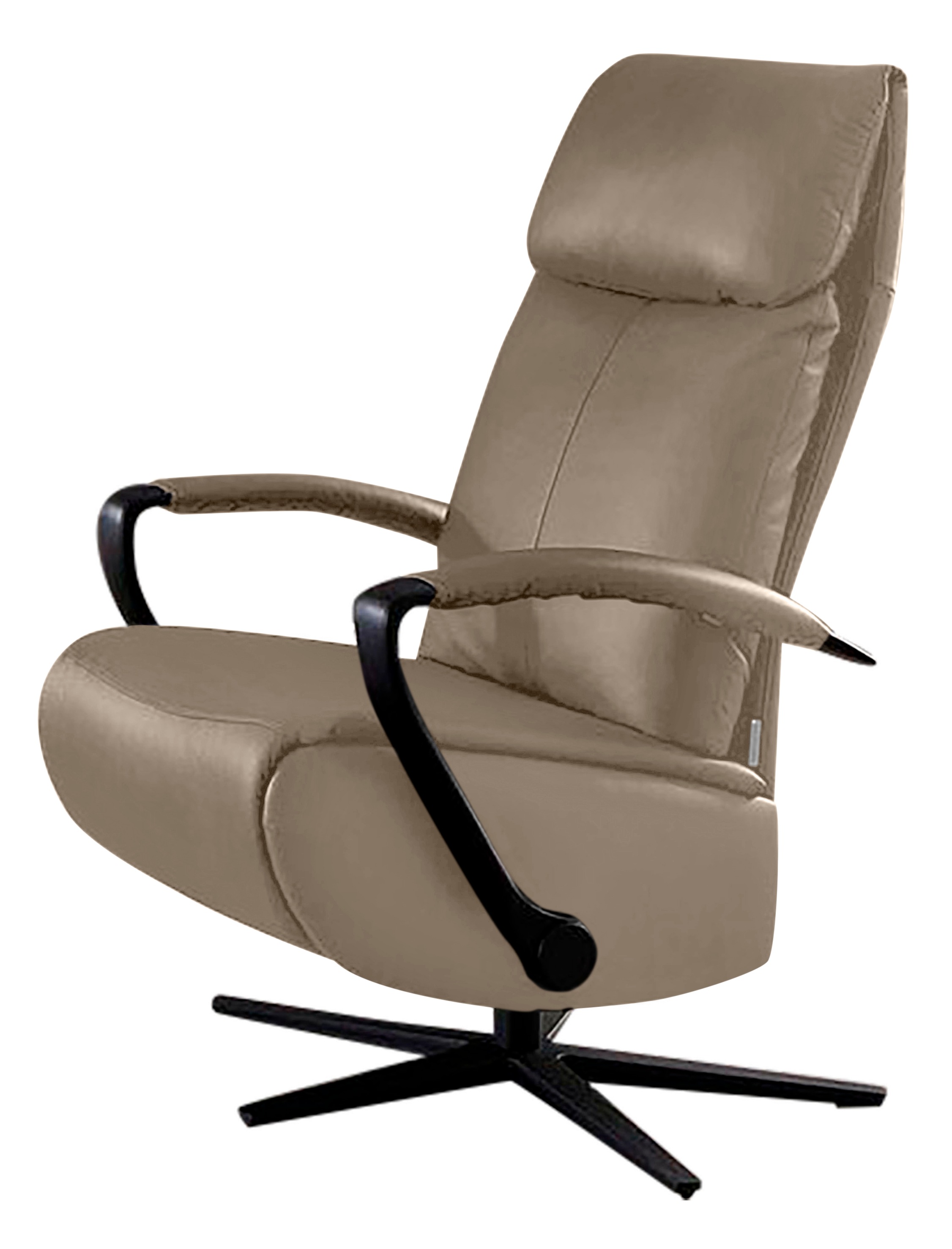 Relaxsessel W.SCHILLIG "rumbaa", braun (stone z59), B:68cm H:111cm T:82cm, Longlife Xtra-Leder Z59: Glattleder mit modischer Prägung. Hautstärke 0, 9 - 1, 1 mm, Sessel, Relaxsessel, wahlweise mit Doppelmotor, in Größen S, M & L, mit 5-Sternfuß