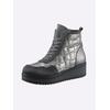 Schnürstiefelette HEINE, Damen, Gr. 41, grau (grau, metallic), Textil, Leder, Veloursleder, Veloursleder, modisch, Schuhe
