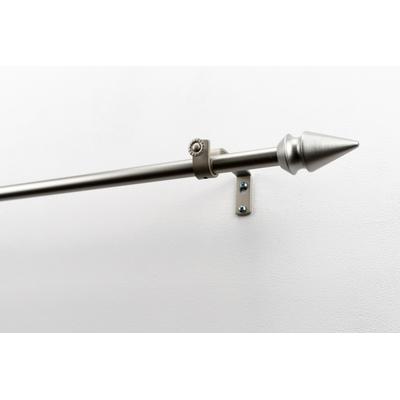 Gardinenstange GARESA "SPYRNA mit offenem Träger", silber (mattchromfarben), L:480cm Ø:16mm, Metall, Holzwerkstoff, Gardinenstangen, Vorhanggarnitur, verlängerbar, Spitze, ohne Ringe Image