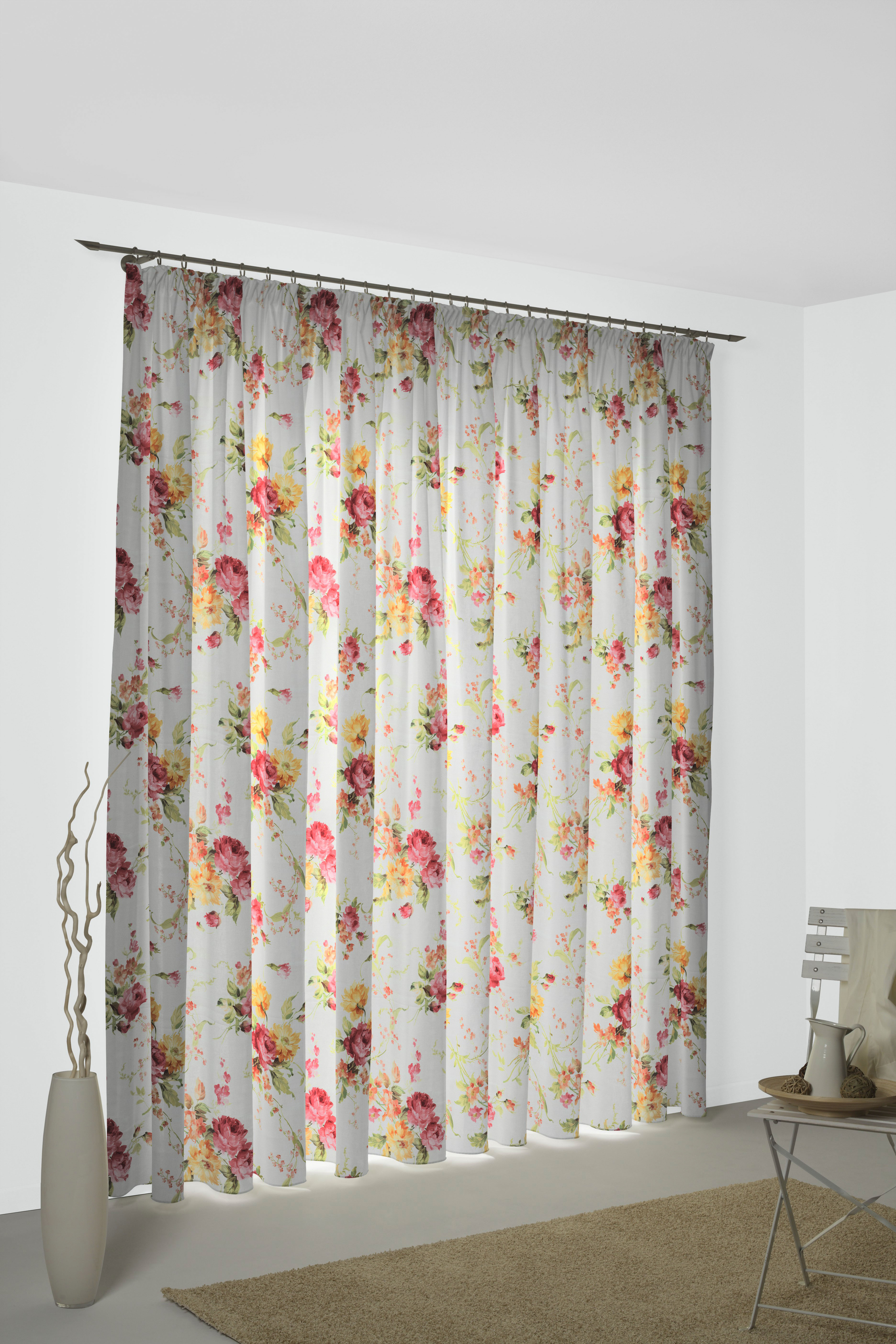 Vorhang WIRTH "Montrose" Gr. 2, rot (rot, gelb), B:142cm H:175cm, Jacquard, Polyester, Gardinen Image