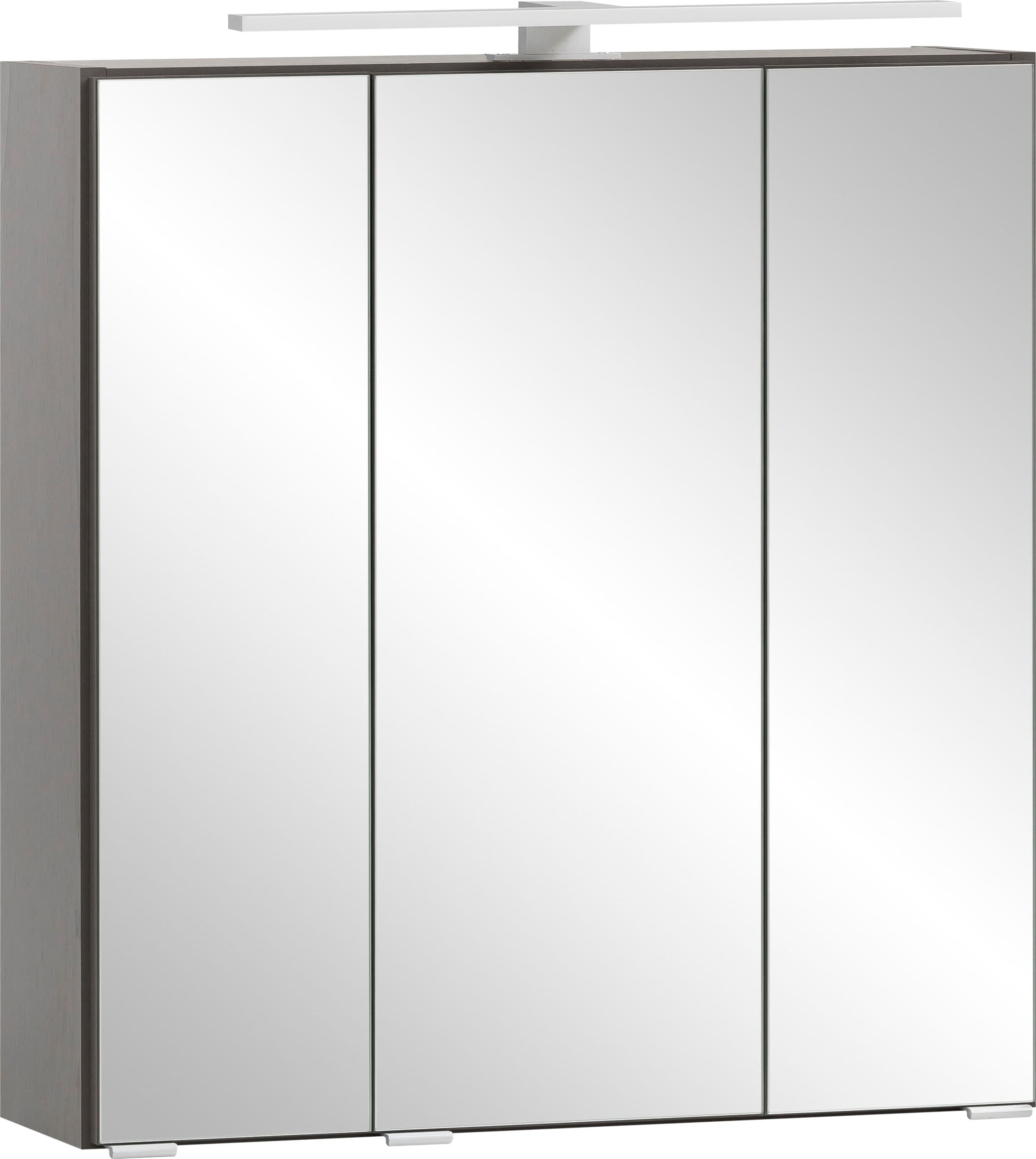 Spiegelschrank WELLTIME "Lienz", grau (graphitgrau), B:60cm H:64cm T:20cm, Spanplatte, Schränke Image