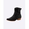 Stiefelette HEINE, Damen, Gr. 43, schwarz, Leder, Veloursleder, modisch, Schuhe Ankleboots Cowboy-Stiefelette